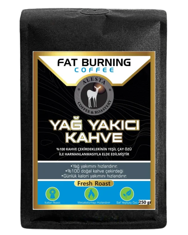Alesta Coffee yağ yakıcı kahve paketi – yeşil çay özlü doğal filtre kahve