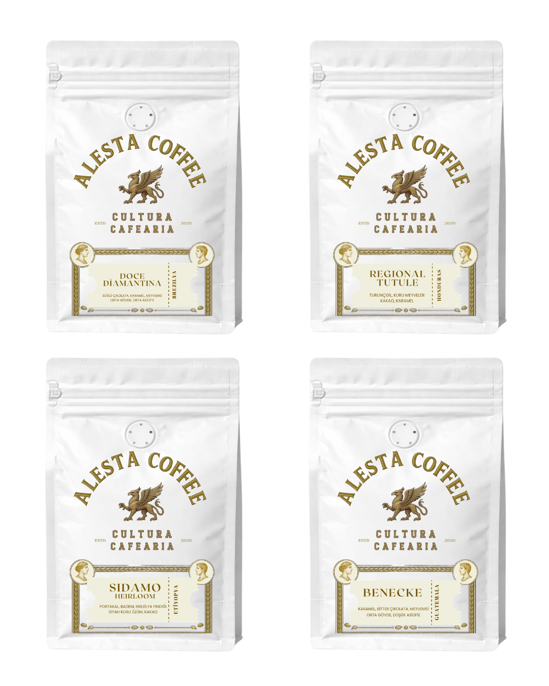 Nitelikli Filtre Kahve Tadım Seti 4×150 g | 4 Ülke, 4 Farklı Aroma